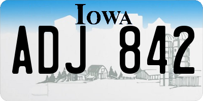 IA license plate ADJ842