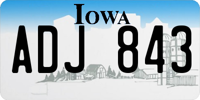 IA license plate ADJ843