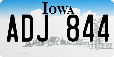 IA license plate ADJ844