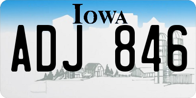 IA license plate ADJ846