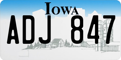 IA license plate ADJ847