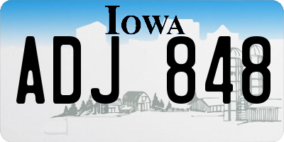 IA license plate ADJ848