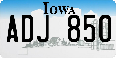 IA license plate ADJ850