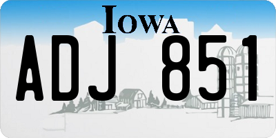 IA license plate ADJ851