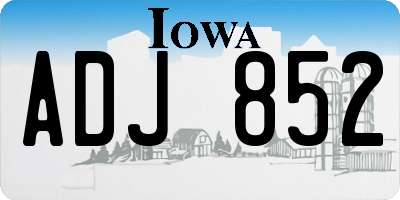 IA license plate ADJ852