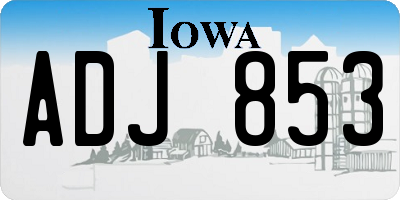 IA license plate ADJ853