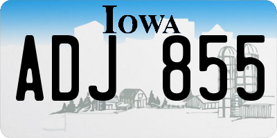IA license plate ADJ855