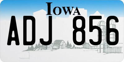 IA license plate ADJ856