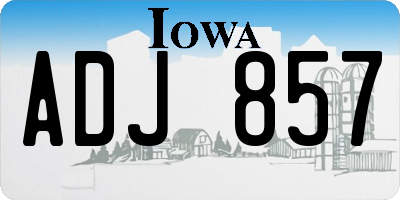IA license plate ADJ857