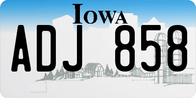 IA license plate ADJ858