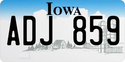 IA license plate ADJ859