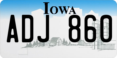 IA license plate ADJ860