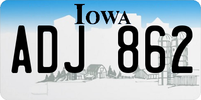 IA license plate ADJ862