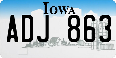 IA license plate ADJ863