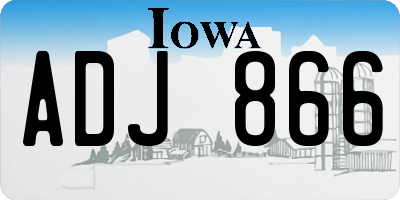 IA license plate ADJ866