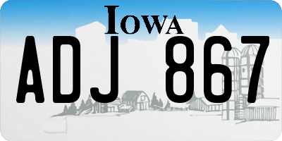 IA license plate ADJ867