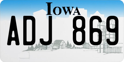 IA license plate ADJ869