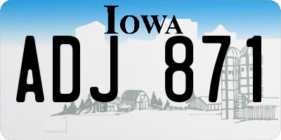 IA license plate ADJ871