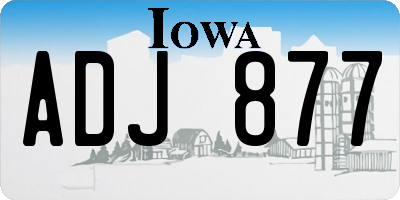 IA license plate ADJ877