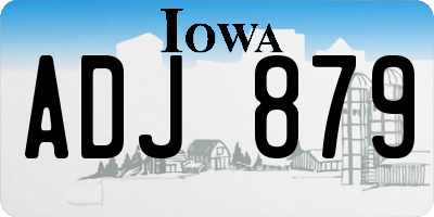 IA license plate ADJ879