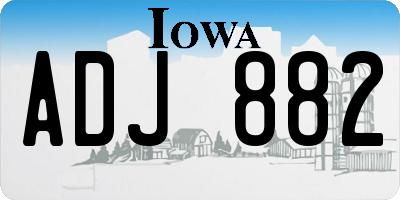 IA license plate ADJ882