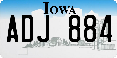 IA license plate ADJ884