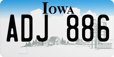 IA license plate ADJ886