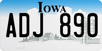 IA license plate ADJ890