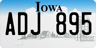IA license plate ADJ895