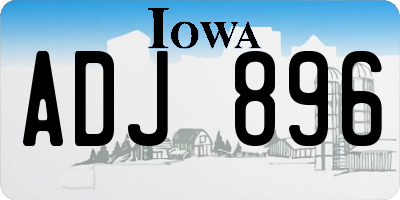 IA license plate ADJ896
