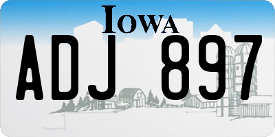 IA license plate ADJ897