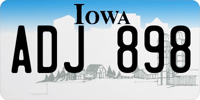 IA license plate ADJ898