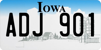 IA license plate ADJ901