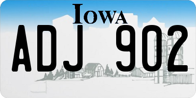 IA license plate ADJ902