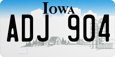 IA license plate ADJ904