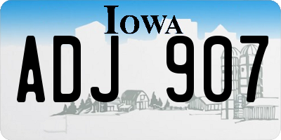 IA license plate ADJ907