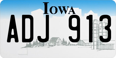IA license plate ADJ913