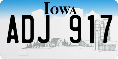 IA license plate ADJ917