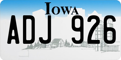 IA license plate ADJ926