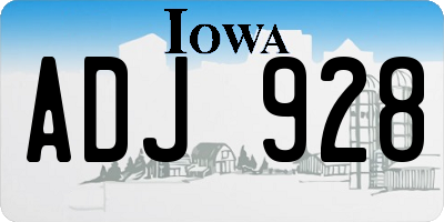 IA license plate ADJ928