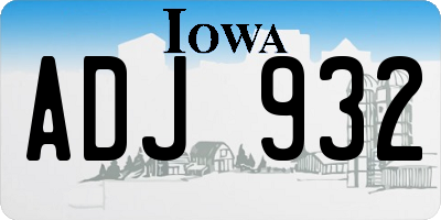 IA license plate ADJ932