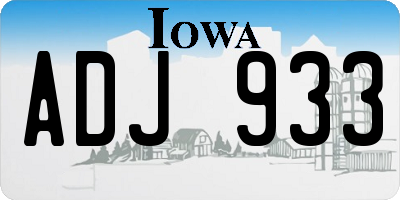 IA license plate ADJ933