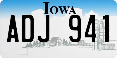 IA license plate ADJ941