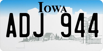 IA license plate ADJ944