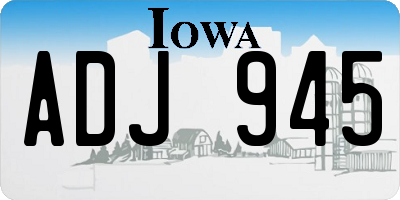 IA license plate ADJ945