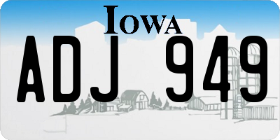IA license plate ADJ949