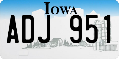 IA license plate ADJ951