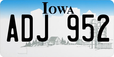 IA license plate ADJ952