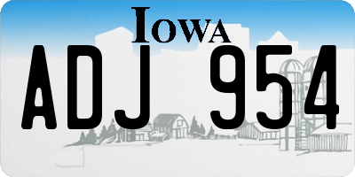 IA license plate ADJ954