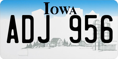 IA license plate ADJ956